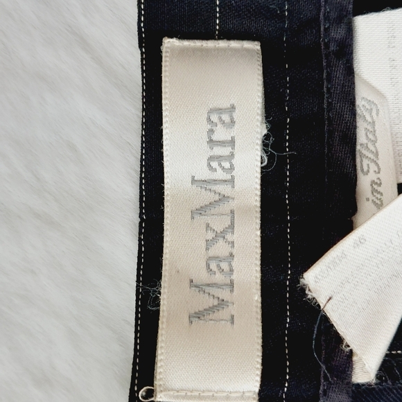 Max Mara Straight Leg Zip Button Closure Women White Stripe Trouser Pants P3652 - Picture 6 of 9